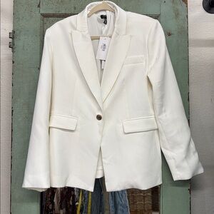 Aqua white Blazer for Women